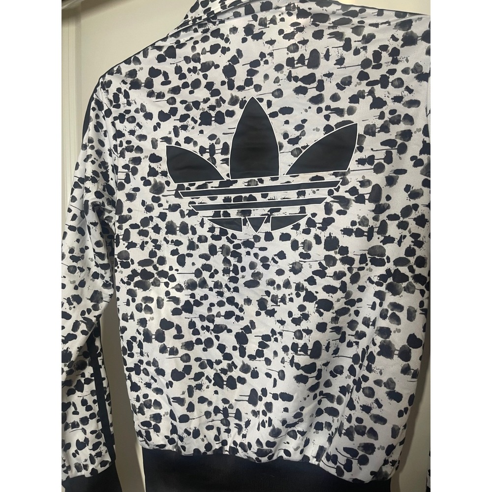 Adidas Originals Women Track Jacket Black White Ink Blot Trefoil Print - Picture 7 of 8